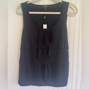 new Talbots black ruffle Sleeveless Shirt Tank LP